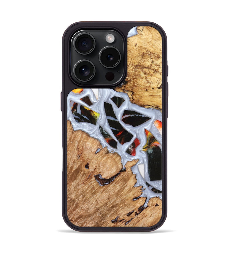 iPhone 16 Pro Wood Phone Case - Elodie (Stained Glass, 821766)