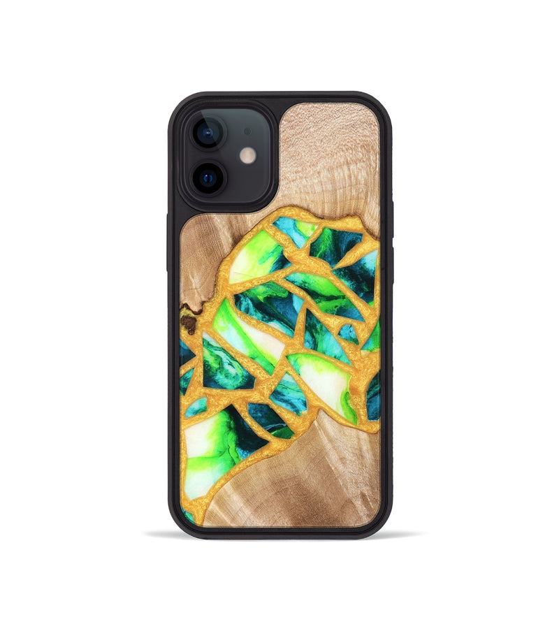 iPhone 12 mini Wood Phone Case - Lorene (Stained Glass, 821770)