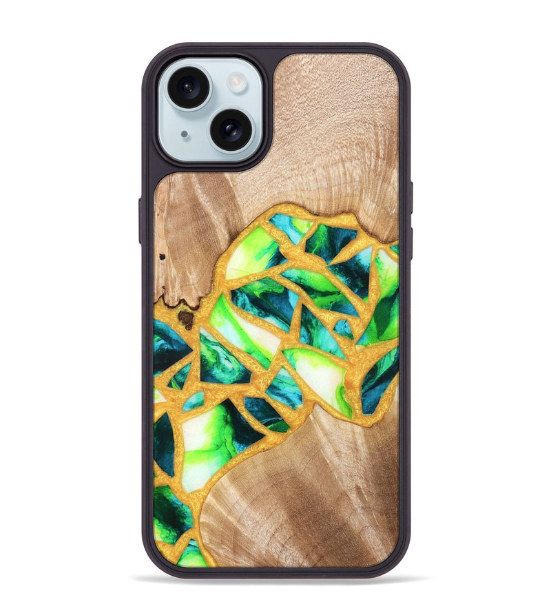 iPhone 15 Plus Wood Phone Case - Lorene (Stained Glass, 821770)