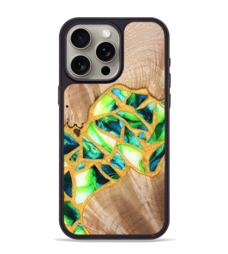 iPhone 15 Pro Max Wood Phone Case - Lorene (Stained Glass, 821770)
