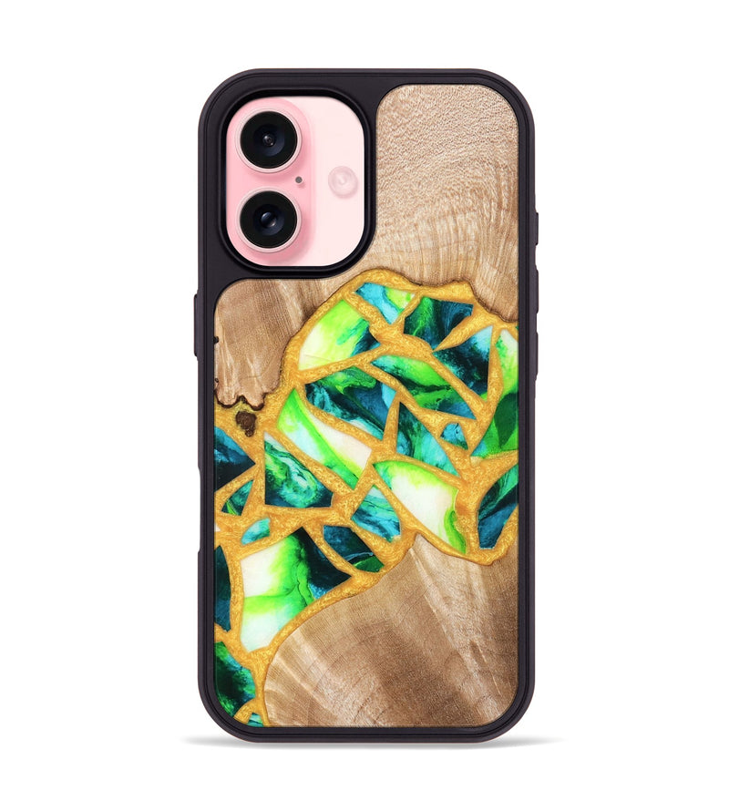 iPhone 16 Wood Phone Case - Lorene (Stained Glass, 821770)