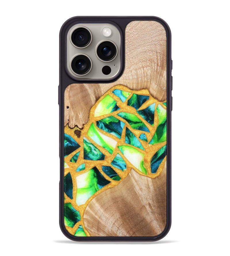 iPhone 16 Pro Max Wood Phone Case - Lorene (Stained Glass, 821770)