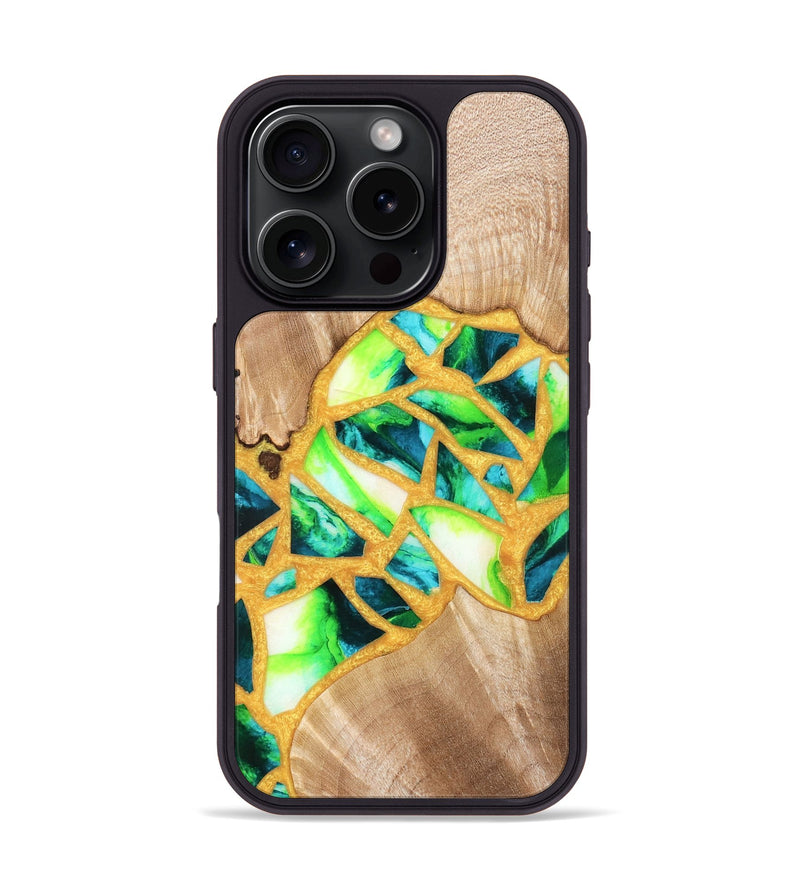 iPhone 16 Pro Wood Phone Case - Lorene (Stained Glass, 821770)