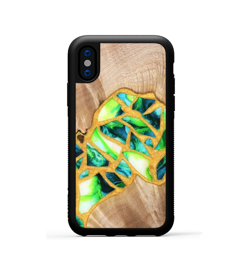 iPhone Xs Wood Phone Case - Lorene (Stained Glass, 821770)