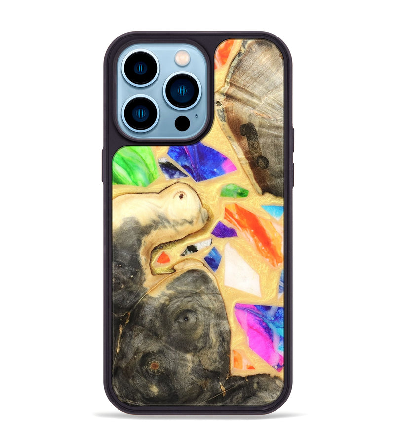 iPhone 14 Pro Max Wood Phone Case - Leanna (Stained Glass, 821778)