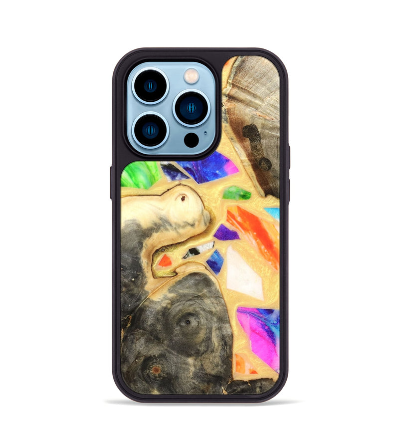iPhone 14 Pro Wood Phone Case - Leanna (Stained Glass, 821778)