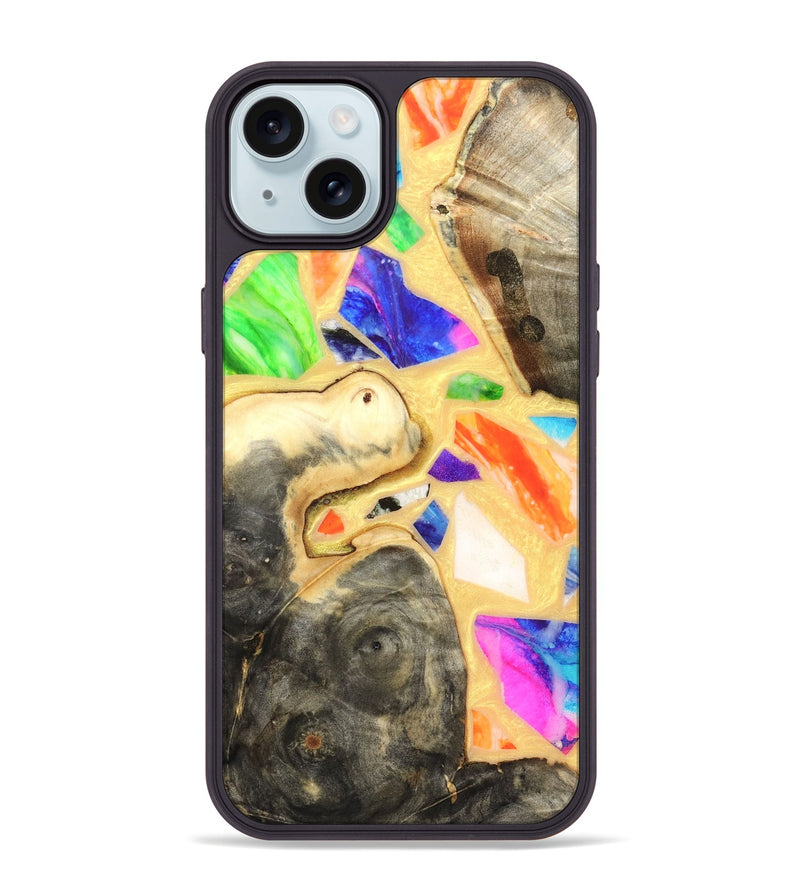 iPhone 15 Plus Wood Phone Case - Leanna (Stained Glass, 821778)