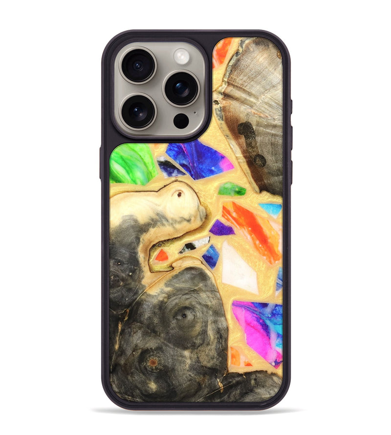 iPhone 15 Pro Max Wood Phone Case - Leanna (Stained Glass, 821778)