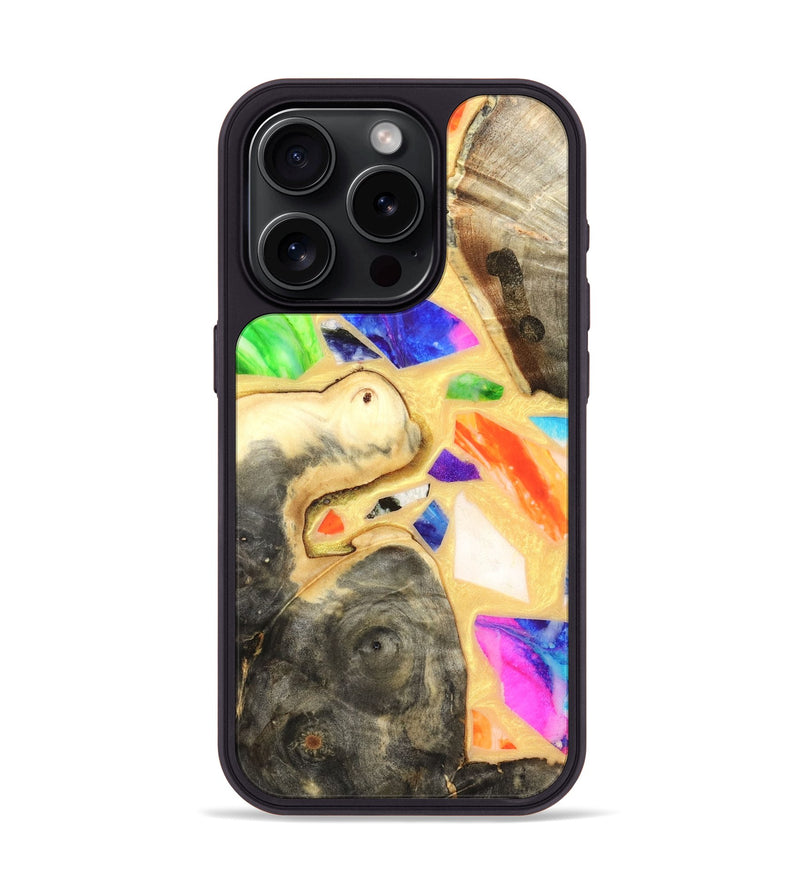iPhone 15 Pro Wood Phone Case - Leanna (Stained Glass, 821778)