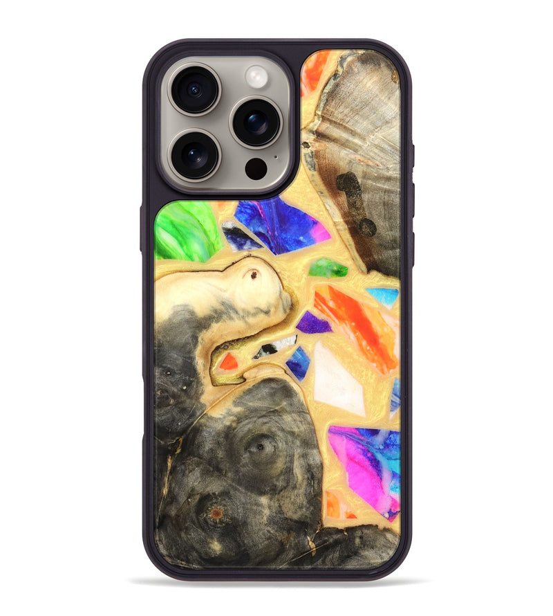 iPhone 16 Pro Max Wood Phone Case - Leanna (Stained Glass, 821778)