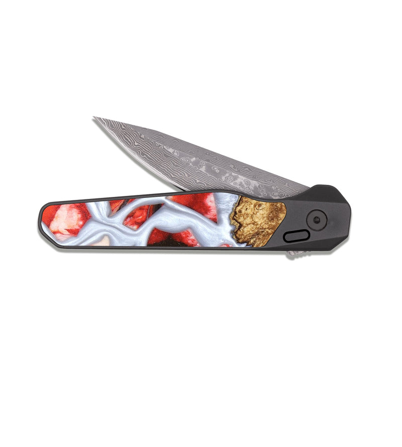 EDC Dark Damascus Wood Pocket Knife - Jerold (Stained Glass, 821781)