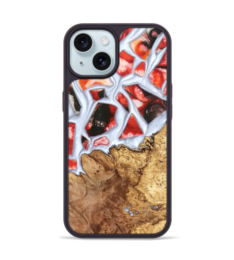 iPhone 15 Wood Phone Case - Jerold (Stained Glass, 821781)