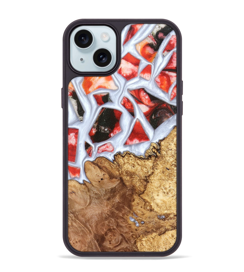 iPhone 15 Plus Wood Phone Case - Jerold (Stained Glass, 821781)