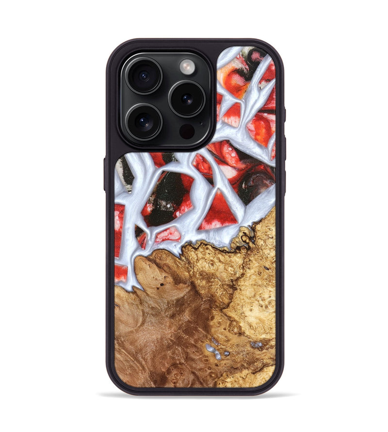 iPhone 15 Pro Wood Phone Case - Jerold (Stained Glass, 821781)