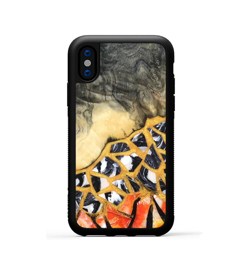 iPhone Xs Wood Phone Case - Mathias (Stained Glass, 821783)