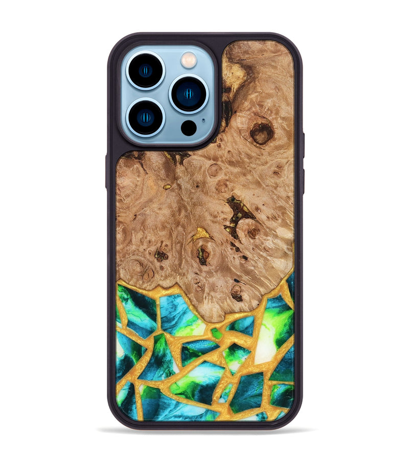 iPhone 14 Pro Max Wood Phone Case - Ladonna (Stained Glass, 821784)
