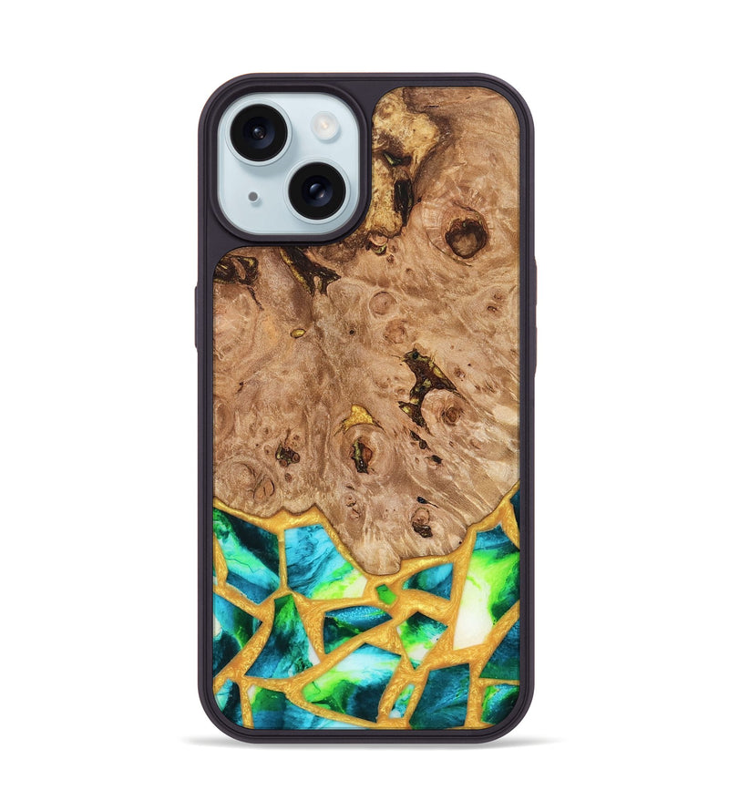 iPhone 15 Wood Phone Case - Ladonna (Stained Glass, 821784)