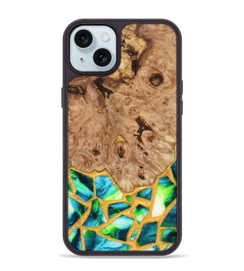 iPhone 15 Plus Wood Phone Case - Ladonna (Stained Glass, 821784)
