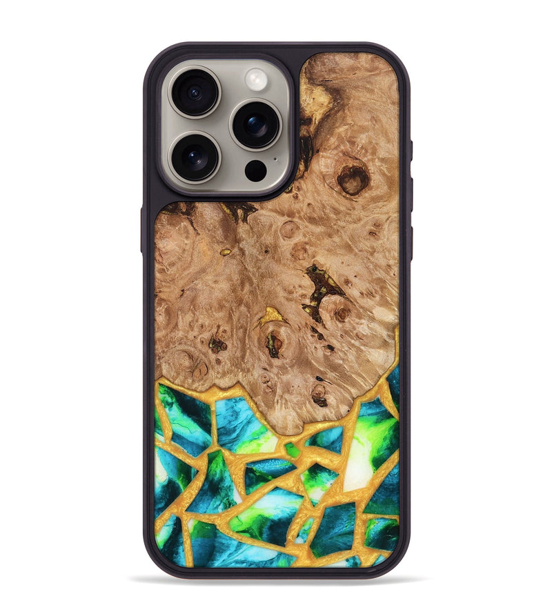 iPhone 15 Pro Max Wood Phone Case - Ladonna (Stained Glass, 821784)
