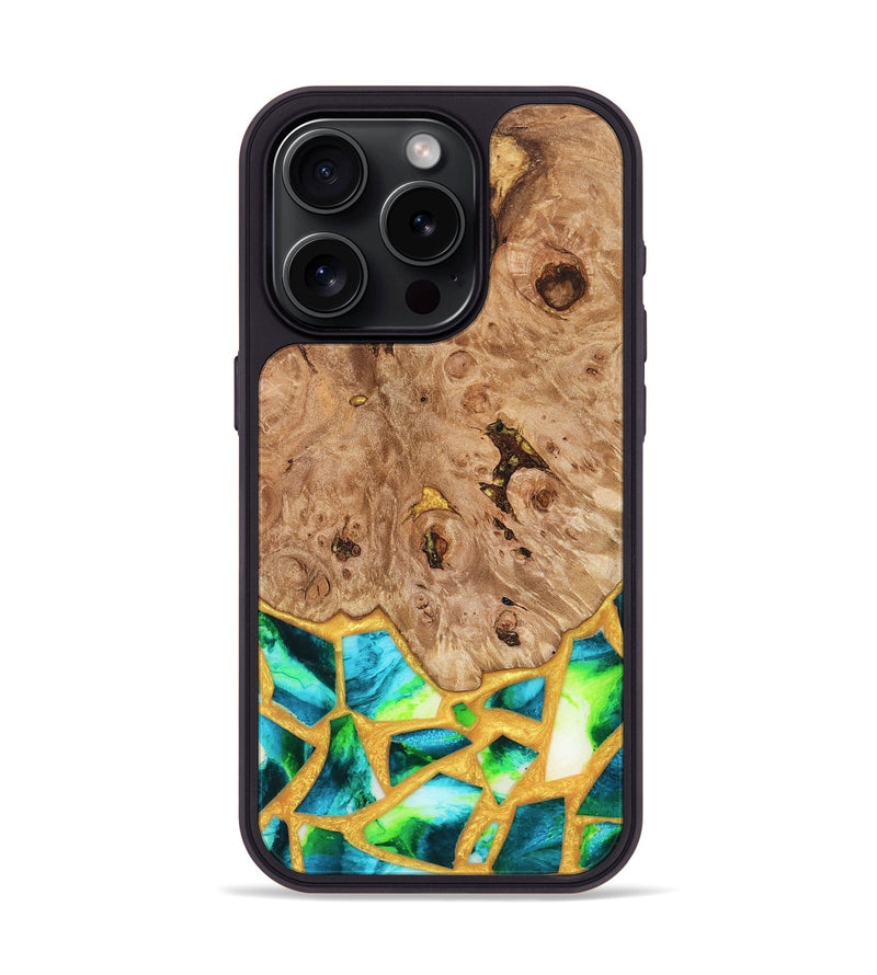 iPhone 15 Pro Wood Phone Case - Ladonna (Stained Glass, 821784)