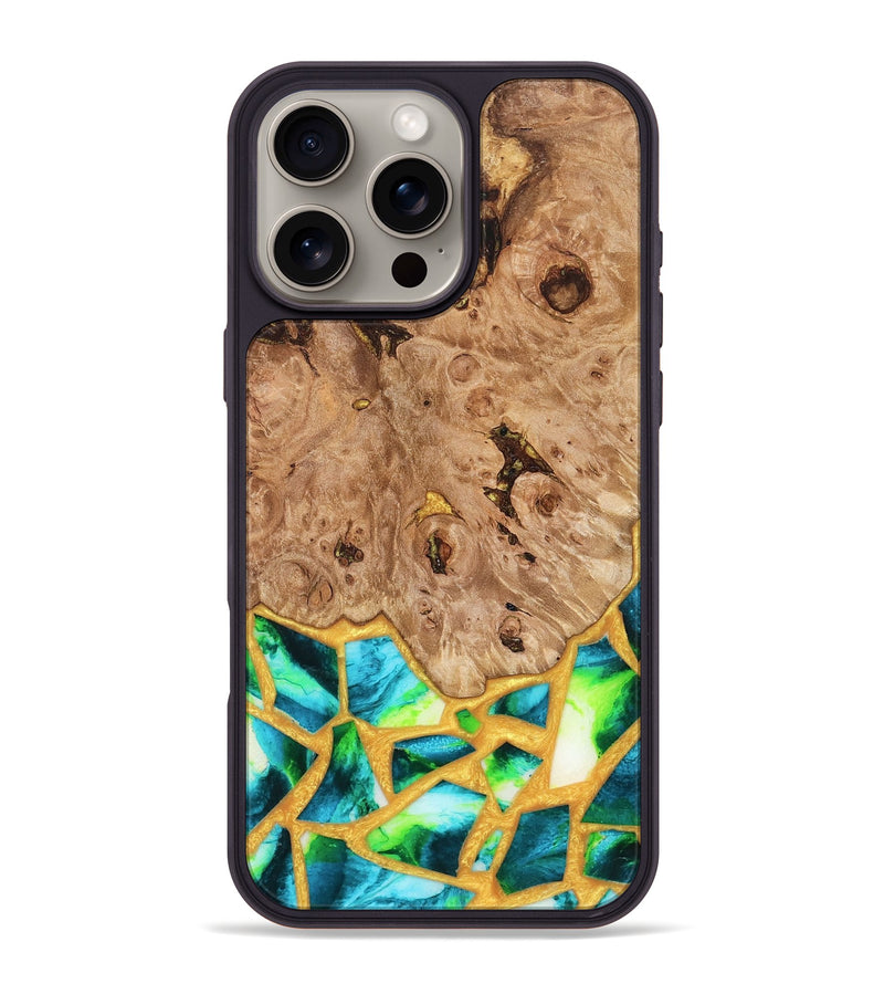 iPhone 16 Pro Max Wood Phone Case - Ladonna (Stained Glass, 821784)