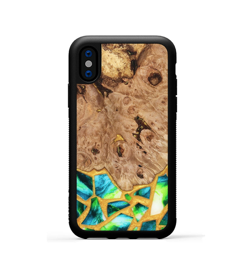 iPhone Xs Wood Phone Case - Ladonna (Stained Glass, 821784)