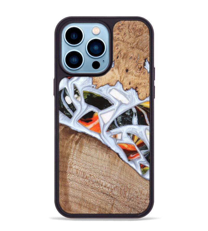 iPhone 14 Pro Max Wood Phone Case - Alaina (Stained Glass, 821792)