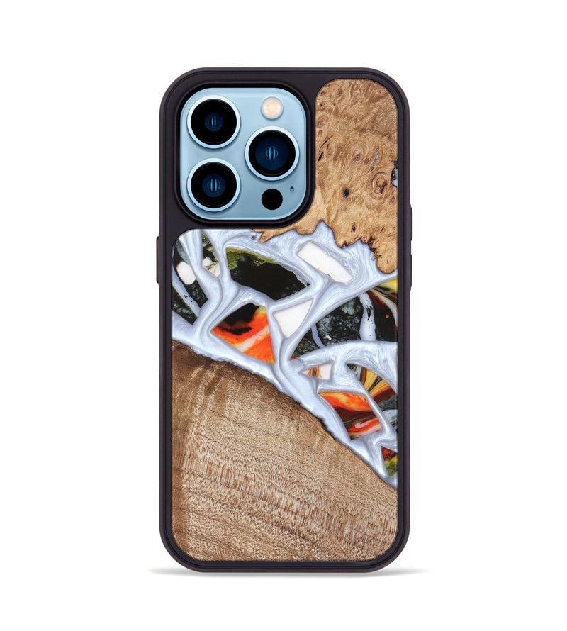 iPhone 14 Pro Wood Phone Case - Alaina (Stained Glass, 821792)