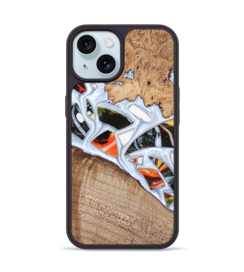iPhone 15 Wood Phone Case - Alaina (Stained Glass, 821792)