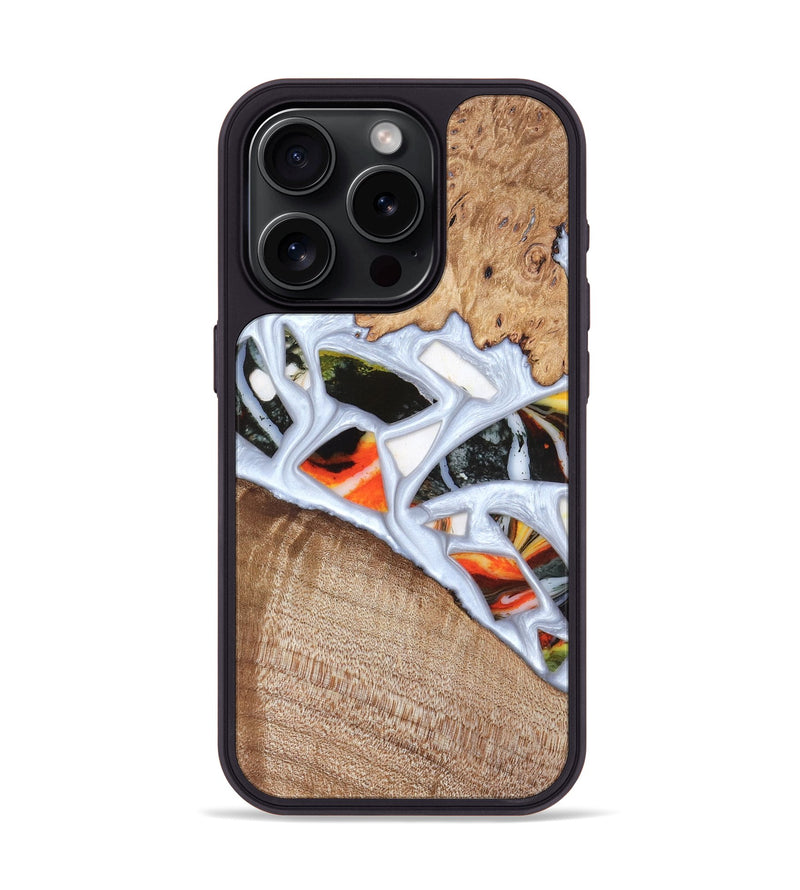 iPhone 15 Pro Wood Phone Case - Alaina (Stained Glass, 821792)