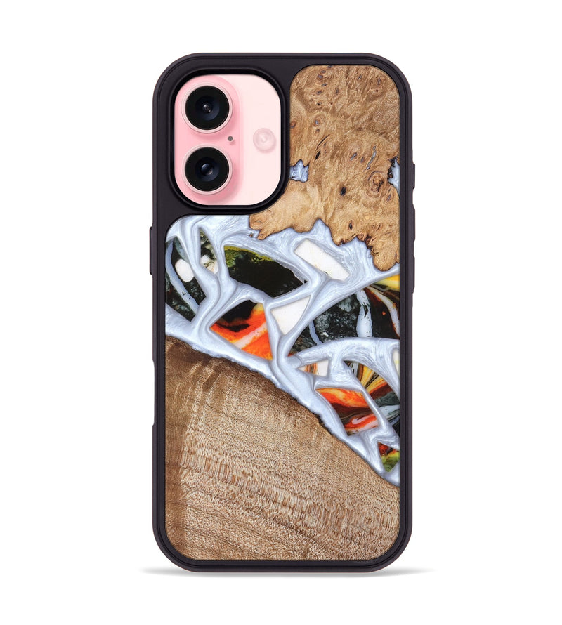 iPhone 16 Wood Phone Case - Alaina (Stained Glass, 821792)