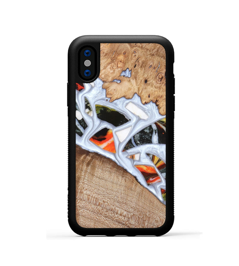 iPhone Xs Wood Phone Case - Alaina (Stained Glass, 821792)