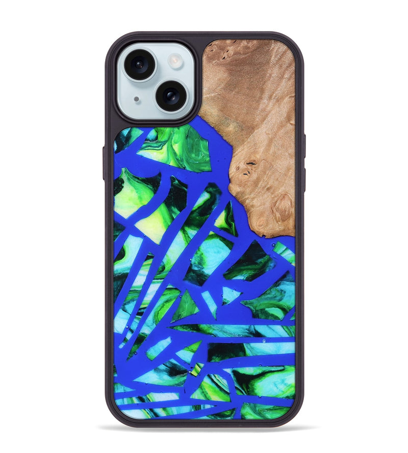 iPhone 15 Plus Wood Phone Case - Emmy (Stained Glass, 821793)