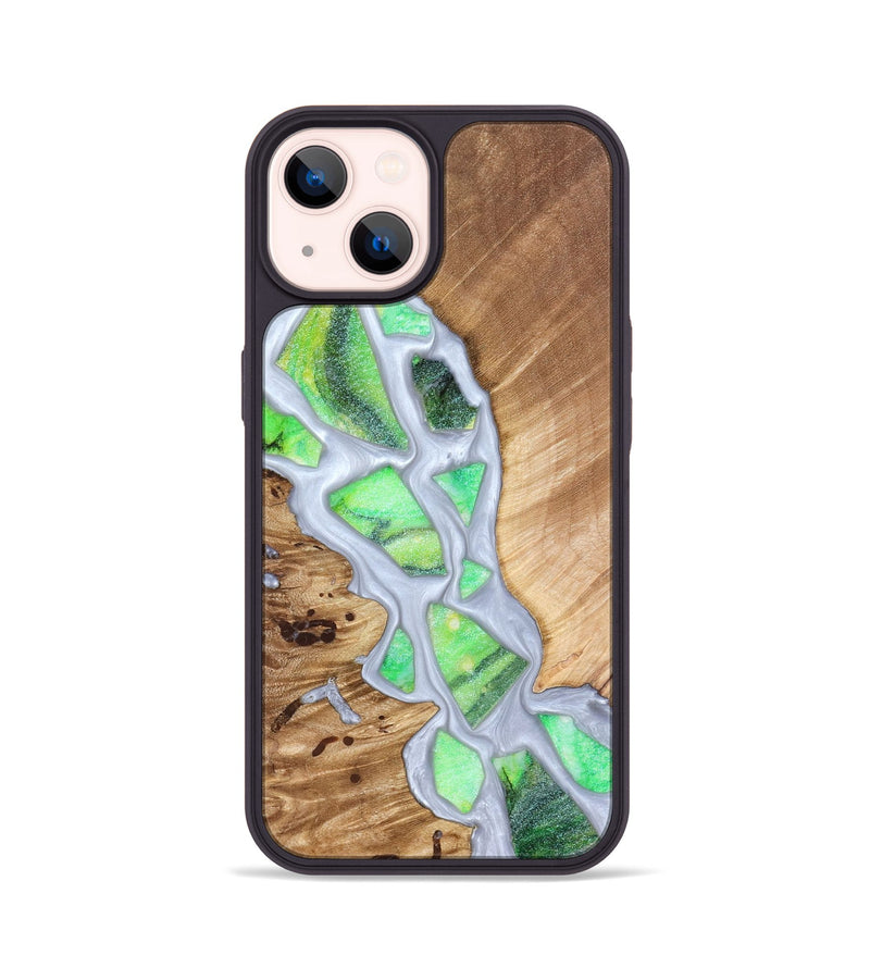 iPhone 14 Wood Phone Case - Patrica (Stained Glass, 821799)