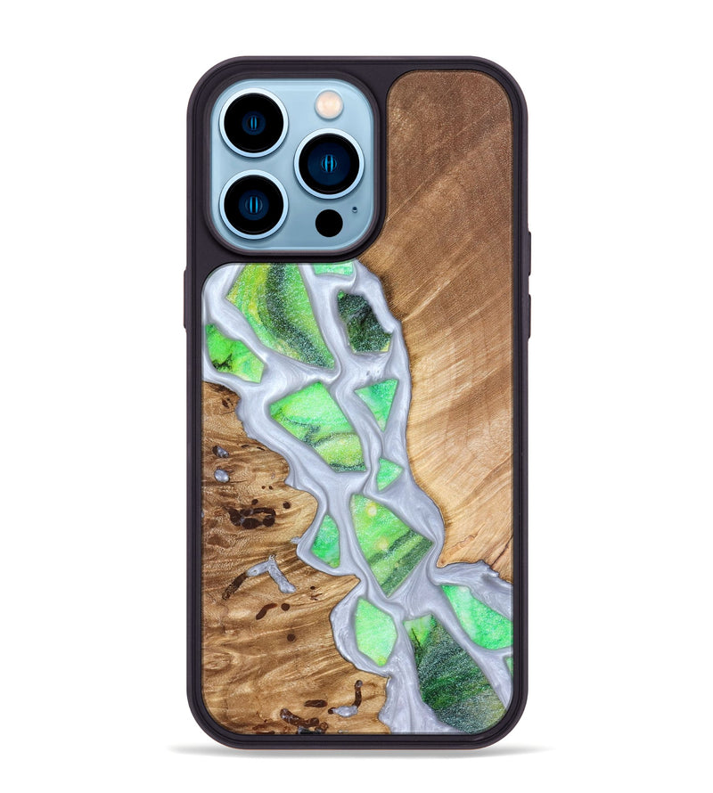 iPhone 14 Pro Max Wood Phone Case - Patrica (Stained Glass, 821799)