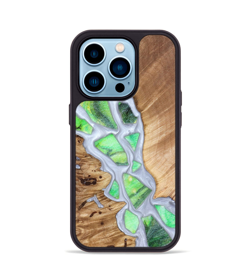 iPhone 14 Pro Wood Phone Case - Patrica (Stained Glass, 821799)