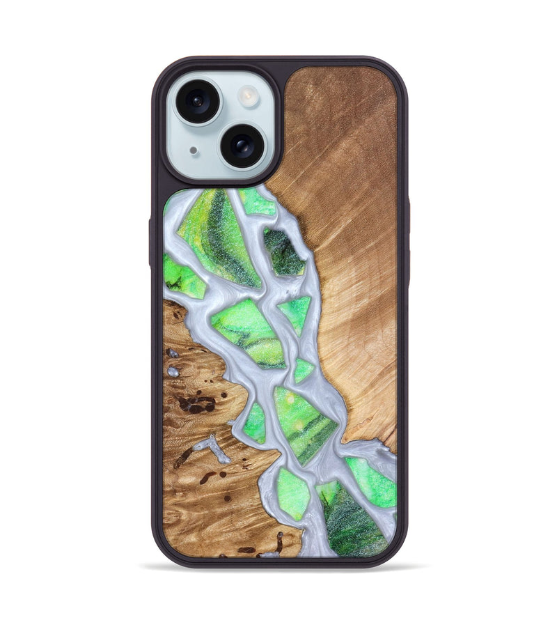 iPhone 15 Wood Phone Case - Patrica (Stained Glass, 821799)
