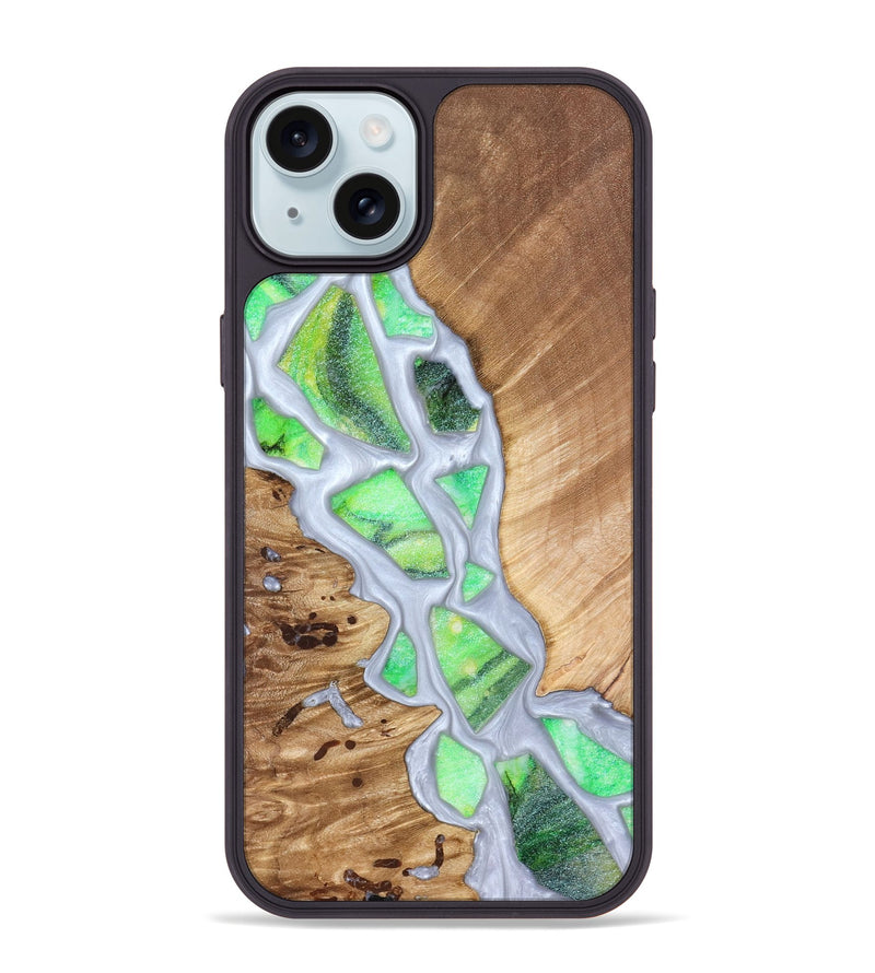 iPhone 15 Plus Wood Phone Case - Patrica (Stained Glass, 821799)
