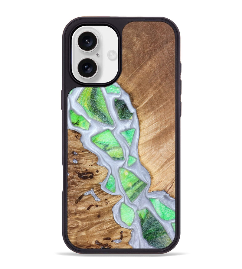 iPhone 16 Plus Wood Phone Case - Patrica (Stained Glass, 821799)