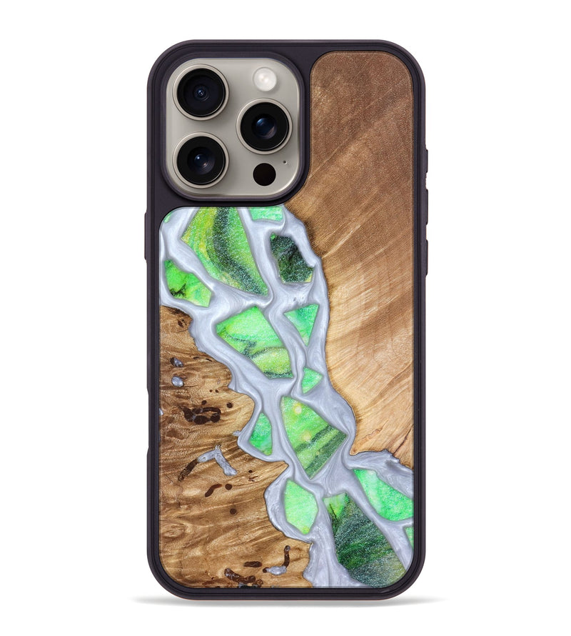 iPhone 16 Pro Max Wood Phone Case - Patrica (Stained Glass, 821799)