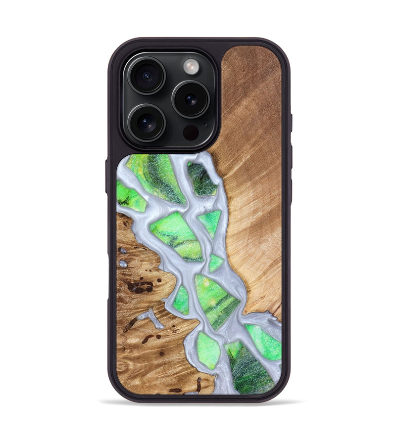 iPhone 16 Pro Wood Phone Case - Patrica (Stained Glass, 821799)