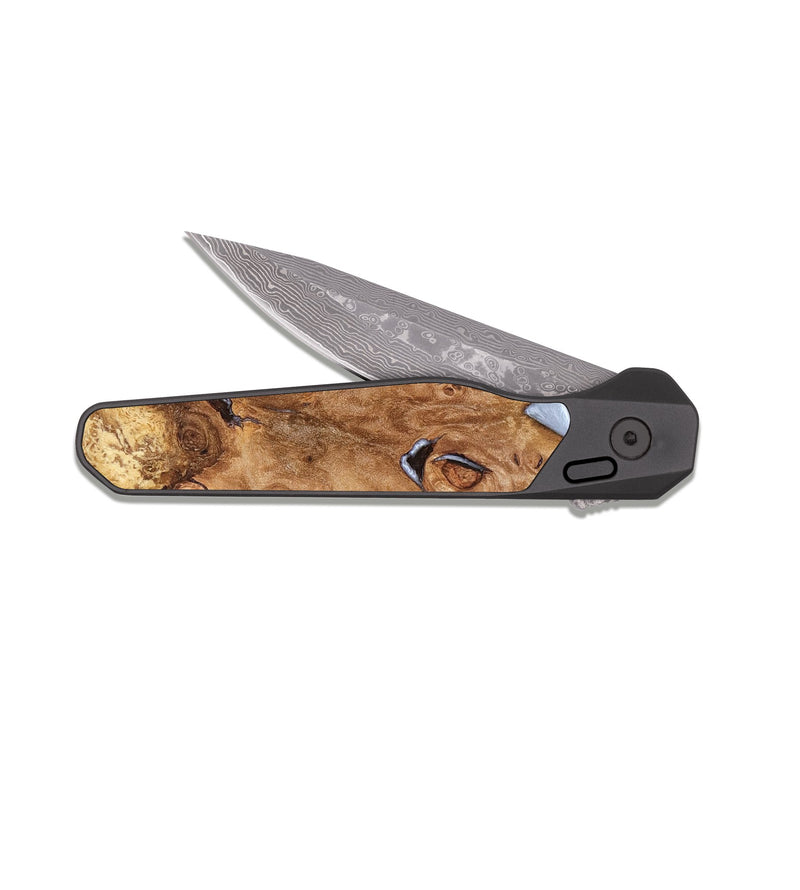 EDC Dark Damascus Wood Pocket Knife - Perla (Stained Glass, 821801)