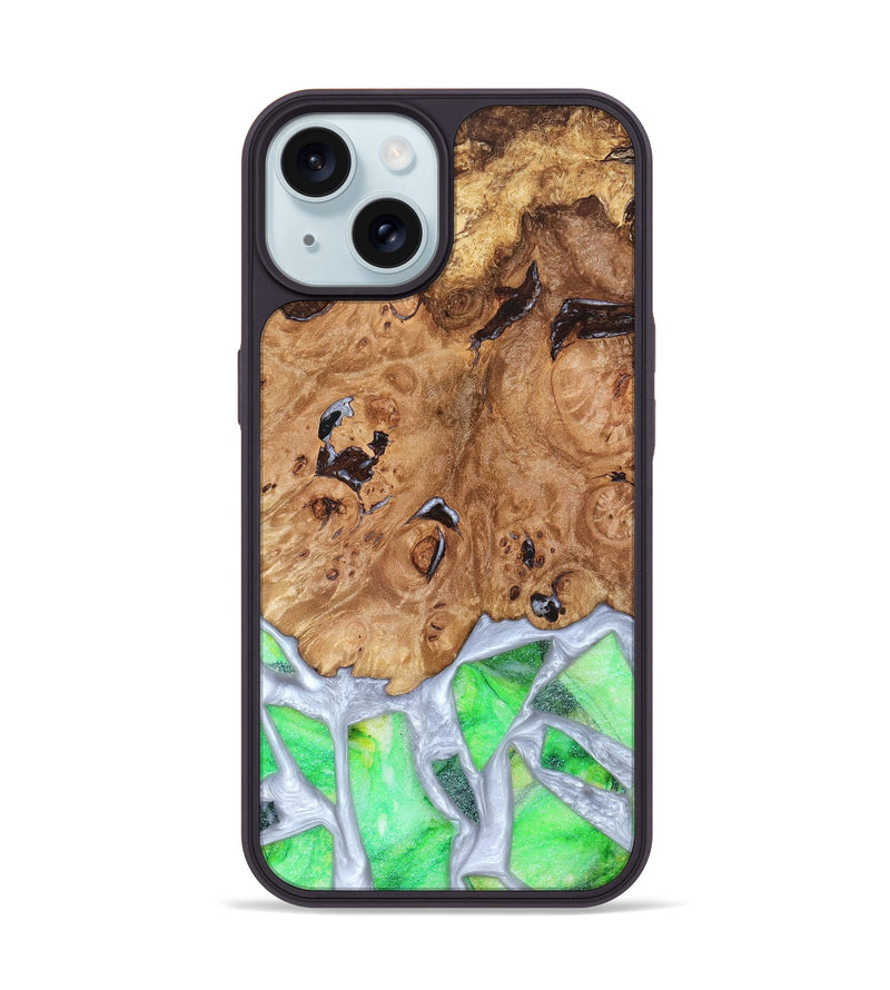 iPhone 15 Wood Phone Case - Perla (Stained Glass, 821801)