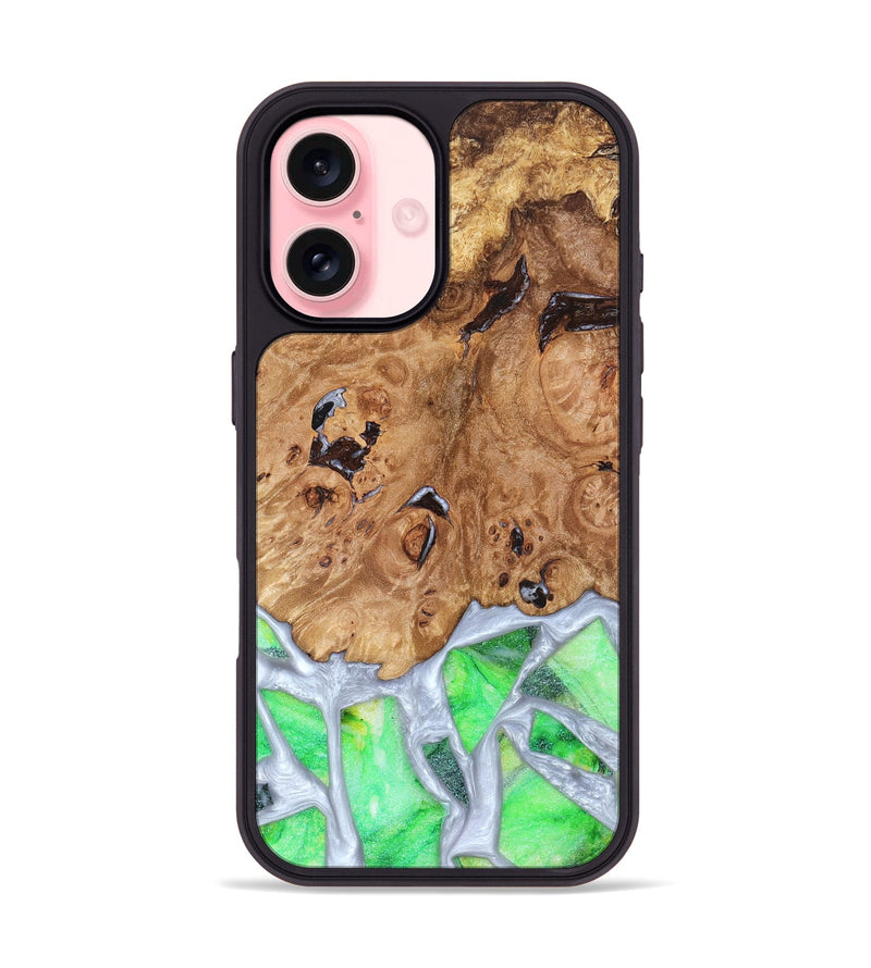 iPhone 16 Wood Phone Case - Perla (Stained Glass, 821801)