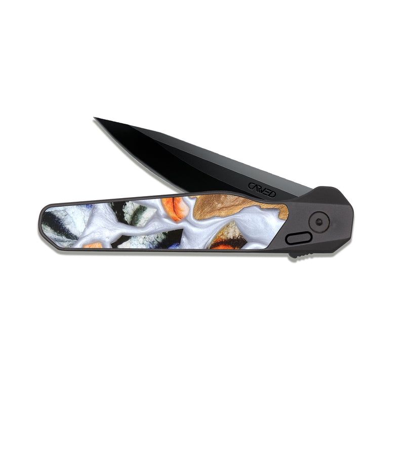 EDC Dark Slate Wood Pocket Knife - Dusty (Stained Glass, 821802)