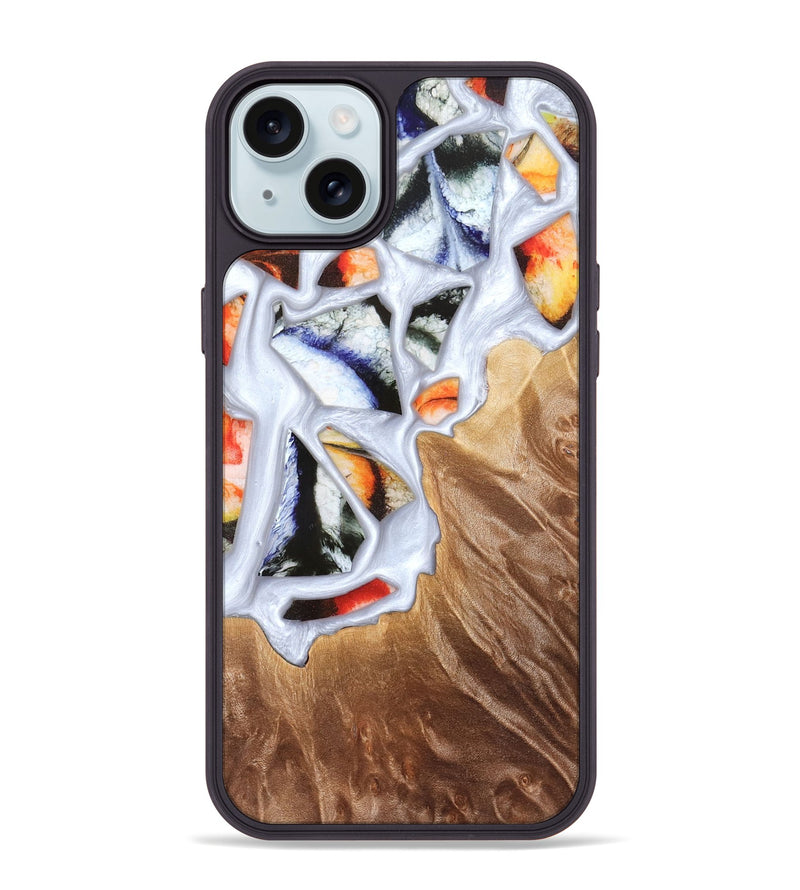 iPhone 15 Plus Wood Phone Case - Dusty (Stained Glass, 821802)