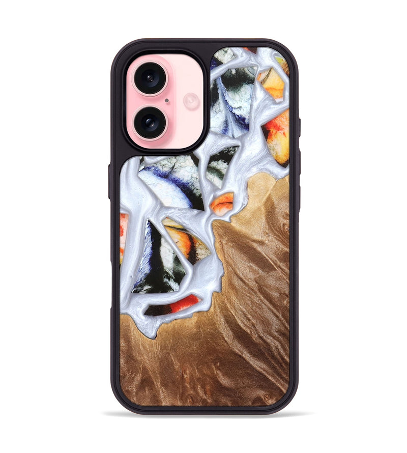 iPhone 16 Wood Phone Case - Dusty (Stained Glass, 821802)