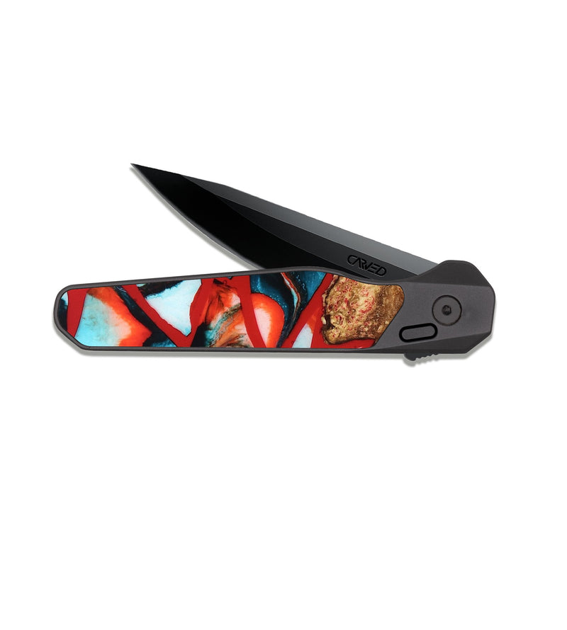 EDC Dark Slate Wood Pocket Knife - Suellen (Stained Glass, 821803)