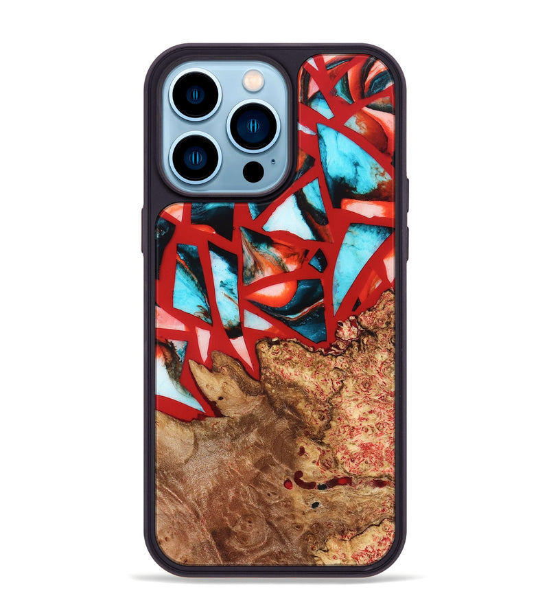 iPhone 14 Pro Max Wood Phone Case - Suellen (Stained Glass, 821803)