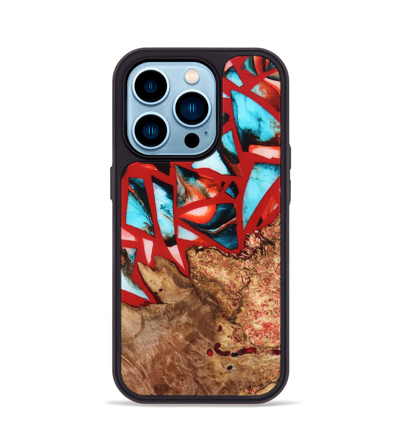 iPhone 14 Pro Wood Phone Case - Suellen (Stained Glass, 821803)